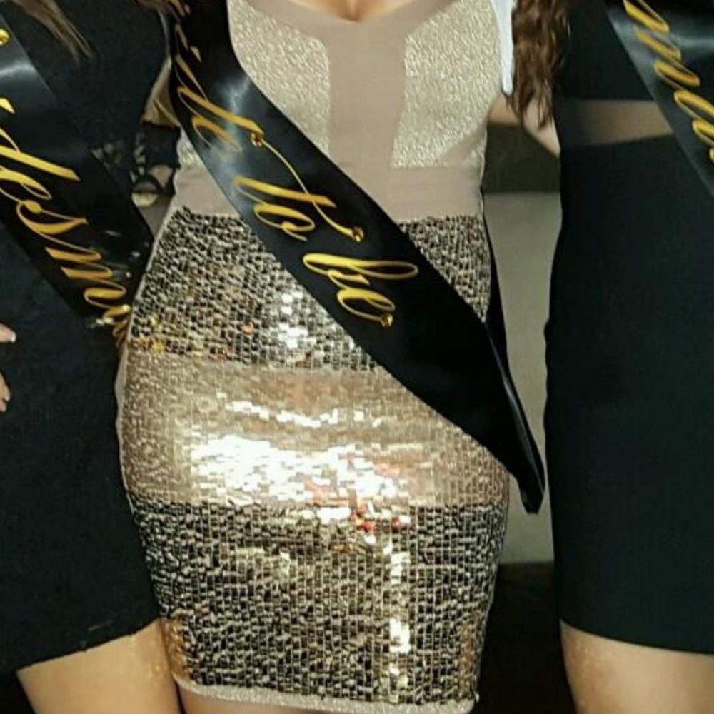 Gold sequin dress